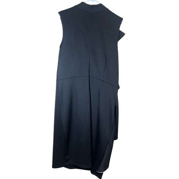 Handmade Vintage Black White Ruffled Cascade Mock Neck Halter Maxi Dress Size XL - Picture 4 of 8